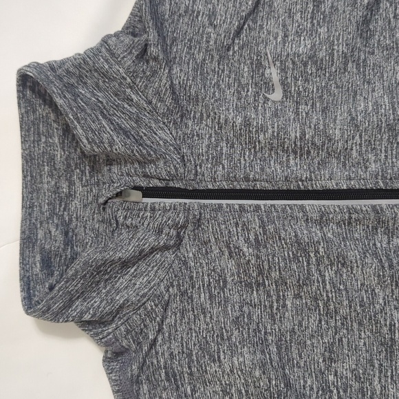 Nike Dri-Fit Running 1/4 Zip Mock Neck Pullover, Color Heathered Gray Size XS - Picture 6 of 16